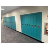 Bank Of Blue Lockers 23' Long x 5' Tall and a 6.5 Foot Section