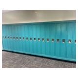 Bank Of Blue Lockers 16' Long x 5' Tall