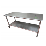 Stainless Steel Table on Wheels - 6ft x 30in