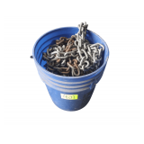 Bucket of Metal Steel Chains