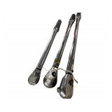 (2) - 1/2" Drive and 1 - 3/8" Drive - The Husky is 0-250LB and Gearwrench is 0-150. the 3/8 drive is 0-100