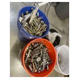 4 Buckets of Large Bolts 6" Down to 2"