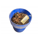 Bucket of Metal Steel Chains