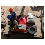 Duct Tape, Funnel, Gojo, Cans of Marking Paint, Degreaser, Blaster, Battery Cleaner