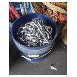 Bucket of Metal Steel Chains