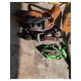 2 Heavy Duty Ratchet Straps, 1 Medium Duty Ratchet Strap, 2 Light Duty Ratchet Straps w 2 Halters