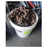 Bucket of Metal Steel Chains