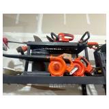 5 Black & Decker Yard Tools 2 Cordless Leaf Blowers 2 Cordless Weed walkers and an Electric Hedge Trimmer