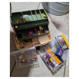 Flambeau Tackle Box and Contents - Small Lure Box - Atorage Container and Power Baits.