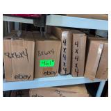 6 Boxes of eBay Branded Shipping Boxes, 3 of 8x6x4, 2 of 4x4x4, 2 of 4.5x4x6.
