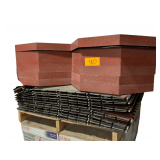 Pallet of Global Shelter Systems BlastBloc Modular Dual Blast Resistant Octagonal Wall. Can Be Assembled As High As Necessary. Comes with 12 Dual Octagon Pieces (varying in openings) as well as 12 Fo