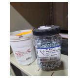Sealed tub of 10 × 3/4 High Hat Tek Screws - Partial Tub of Zip in Screws - 8x3/4