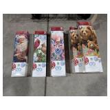 Collection of Diamond Dotz, All Inclusive Diamond Facet Art Kit - (5) Mother and Cub, (2) Floral Deer, (1) Cardinal Christmas, (1) Christmas Gifts