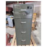 Diebold Government Class 5 Approved Steel 4 Drawer Locking Cabinet. No code, but doors are unlocked. Model 40-63. Weighs 810lbs. Manufactured 1964. Appears all Steel, No Concrete.