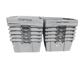 (10) Buckhorn Plastic Handled Totes with Removable Lids 24"x20"x10".
