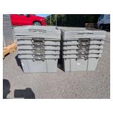 (10) Buckhorn Plastic Handled Totes with Removable Lids 24"x20"x10".
