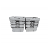 (10) Buckhorn Plastic Handled Totes with Removable Lids 24"x20"x10".