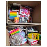 2 Boxes of New in the Package Items. Ink Pads, Stampede, Neon Highlighters, Envelopes, Label Cartriges, Markers