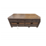 Lift Top Coffee Table with 2 Drawers and 2 Baskets 50x28x19-29"