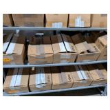 5 Boxes of Boxed/Canned Food - Middle Shelf of Cart - Some Expired, Some Not - Soups, Sauces, Beans, Spices, Noodles, 3 New Plastic Wraps, Waffle Maker, Dried Fruit Mixes, Plums, Walnuts, Raisins, Etc