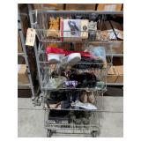 Rolling Wire Cage Storage Cart. Includes Contents of Shoes. 24x18x52