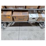 4 Boxes of Clothes, Shoes and Other Items Listed on eBay - Bottom Shelf of Cart