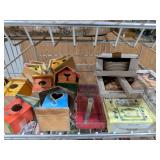 Assortment of Small Birdhouses, Absorbent Coasters and Clauss Scissors