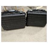 2 Unbranded Latching Hard Plastic Cases, Unused. 20x15x7