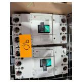 2 Mitsubishi Pole Molded Case Circuit Breakers NF400-CW 400amp and NF400-CW 300amp