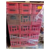 Pallet of Red Beverage Crates