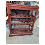 Vintage Wood Wine Rack w a Removable Serving Tray Top by Bombay Company Designed to Hold 24 Wine Bottles