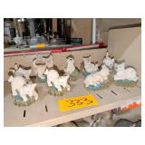(9) Arctic Antics Wolf Sculpture Collection - Hamilton Collection