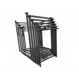 (5) Pallet Stack Racking Per Lot - 4000lb Capacity. Previously Stored Indoors. OD 57"w x 65"h x 53"d. Minimum usable space 45"w x 50"d x 60"h. Designed to be used with platform on bottom, but were pre
