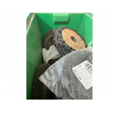 Plastic Box 17" x 11" x 12" of Large Grinding Wheels and Brushes