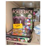 Revolving Poker Rack and Poker Chips