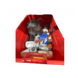 Plastic Tote of Anti Freeze Brake Fluids
