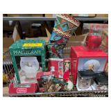 Assortment of Christmas Items Including Ornaments, Pflatzgraff, New England Patriots, Coca-Cola and Snow Globe
