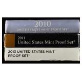 2010, 2011, 2013 US PROOF SETS