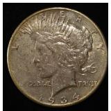 1934-S PEACE DOLLAR AU