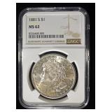 1881-S MORGAN DOLLAR NGC MS62