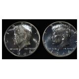 (2) 90% SILVER 1964 KENNEDY HALF DOLLARS PROOF BU