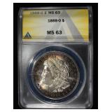 1888-O MORGAN DOLLAR ANACS MS63