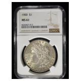 1900 MORGAN DOLLAR NGC MS61