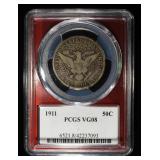 1911 BARBER HALF DOLLAR PCGS VG-8