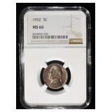 1952 JEFFERSON NICKEL NGC MS 66