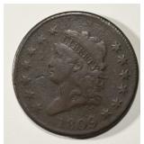 1809 LARGE CENT VG/F