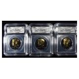 (3)1965 KENNEDY 50C ICG SILVER BLACK RUTHENUIM