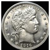 1916-D BARBER QUARTER CH/GEM BU