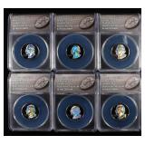 (6) WASHINGTON 25C BLACK RUTHENIUM & HOLOG ANACS