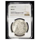 1896 MORGAN DOLLAR NGC MS61